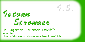 istvan strommer business card